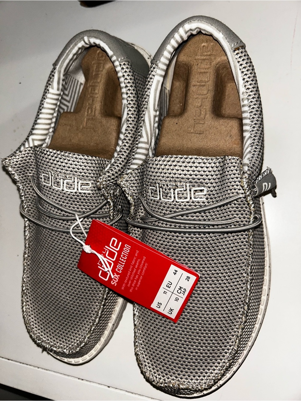 Hey Dude Silver Mesh Slip-On Loafers